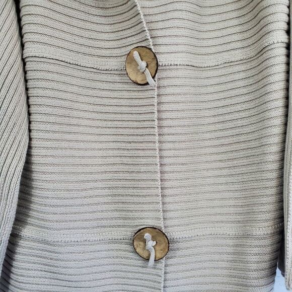 Modern soul beige button front cardigan jacket - Picture 3 of 6